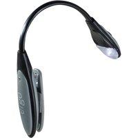 Loops LED Book Clip On Light - Flexible Stem - Battery Operated Reading Light Aid