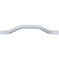 Loops White Steel Pipe Grab Bar - 381mm Length - Rounded Safety Ends - Epoxy Coating in Metallics