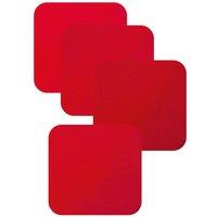 Loops 4 Pack Red Anti Slip Silicone Table Coasters - 90 x 90mm - Dishwasher Safe