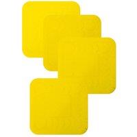 Loops 4 Pack Yellow Anti Slip Silicone Table Coasters - 90 x 90mm - Dishwasher Safe