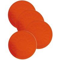 Loops 4 Pack Red Anti Slip Silicone Table Coasters - 90 x 90mm - Easy to Clean