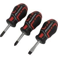 Loops 3 PACK Premium Stubby Screwdriver Set - Slotted Phillips & POZI - 38mm Mini