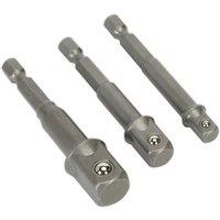 Loops 3 PACK - 1/4" Hex Chuck to Socket Adapter Converters - Power Drill Square Drive