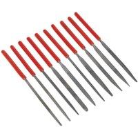 Loops 10 Piece 140mm Needle File Set - Vinyl Dipped Handles - Precision Micro Files