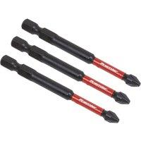 Loops 3 Piece 75mm Pozi Head #2 Impact Power Tool Bit Set - S2 Steel Drill Bits in Metallics