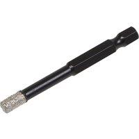 Loops 6mm Vacuum Brazed Diamond Drill Bit - Hex Shank - Suitable For Use With Drills