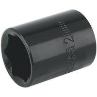 Loops 21mm Forged Impact Socket - 1/2 Inch Sq Drive - Chrome-Vanadium Wrench Socket