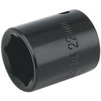 Loops 22mm Forged Impact Socket - 1/2 Inch Sq Drive - Chrome-Vanadium Wrench Socket
