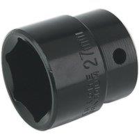 Loops 27mm Forged Impact Socket - 1/2 Inch Sq Drive - Chrome-Vanadium Wrench Socket