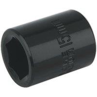 Loops 15mm Forged Impact Socket - 3/8 Inch Sq Drive - Chrome-Vanadium Wrench Socket