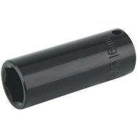 Loops 16mm Forged Deep Impact Socket - 3/8 Inch Sq Drive Chrome Vanadium Wrench Socket