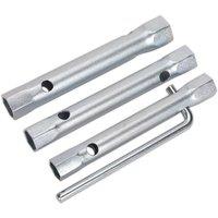 Loops 3 Piece Double Ended Long Reach Spark Plug Spanner Set - L-Bar - Storage Pouch