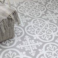 FloorPops Medina Self Adhesive Vinyl Floor Tiles Pack of 10 (0.93sqm) in Grey | Size: 304.8mm x 304.8mm