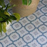FloorPops Alfama Self Adhesive Vinyl Floor Tiles Pack of 10 (0.93sqm) in White | Size: 304.8mm x 304.8mm