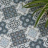 FloorPops Myriad Self Adhesive Vinyl Floor Tiles Pack of 10 (0.93sqm) in Dark Blue | Size: 304.8mm x 304.8mm