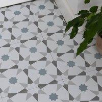 FloorPops Stellar Self Adhesive Vinyl Floor Tiles Pack of 10 (0.93sqm) in White | Size: 304.8mm x 304.8mm