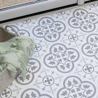 FloorPops Remy Self Adhesive Vinyl Floor Tiles Pack of 10 (0.93sqm) in White | Size: 304.8mm x 304.8mm