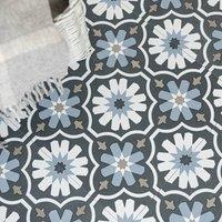 FloorPops Sevilla Self Adhesive Vinyl Floor Tiles Pack of 10 (0.93sqm) in Dark Blue | Size: 304.8mm x 304.8mm