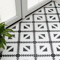 FloorPops Parla Self Adhesive Vinyl Floor Tiles Pack of 10 (0.93sqm) in White | Size: 304.8mm x 304.8mm