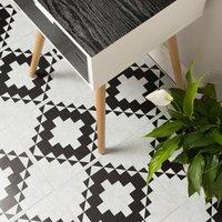 D-C-Fix Victorian Tiles Self Adhesive Vinyl Floor Tiles Pack of 11 (1sqm) in White | Size: 304.8mm x 304.8mm