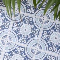 FloorPops Ezra Blue Self Adhesive Vinyl Floor Tiles Pack of 10 (0.93sqm) | Size: 304.8mm x 304.8mm