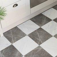 FloorPops Bonneville Marble Self Adhesive Vinyl Floor Tiles Pack of 10 (0.93sqm) | Size: 304.8mm x 304.8mm