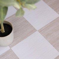 FloorPops Kingsley Natural Self Adhesive Vinyl Floor Tiles Pack of 10 (0.93sqm) | Size: 304.8mm x 304.8mm