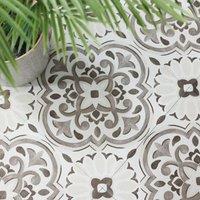 FloorPops Massimo Self Adhesive Vinyl Floor Tiles Pack of 10 (0.93sqm) in Grey | Size: 304.8mm x 304.8mm