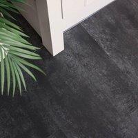 FloorPops Quarry Self Adhesive Vinyl Floor Tiles Pack of 6 (1.12sqm) in Dark Grey | Size: 305mm x 609.6mm