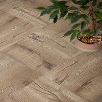 FloorPops Pickling Oak Self Adhesive Vinyl Floor Tiles Pack of 10 (0.93sqm) in Brown | Size: 304.8mm x 304.8mm