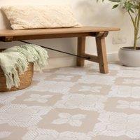 FloorPops Sullivan Self Adhesive Vinyl Floor Tiles Pack of 10 (0.93sqm) in Beige | Size: 304.8mm x 304.8mm