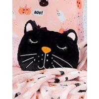 Smart Living Halloween Ghost & Magical Cat Fleece Cushions - Spooky Decor Pillows in Black