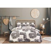 Smart Living Luxury Super Soft Reversible Elemental Geo Duvet Cover with Pillowcase in Black | Size: Double