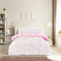Smart Living Luxury Super Soft Reversible Floral Toile Duvet Cover with Pillowcase in Pink | Size: Double
