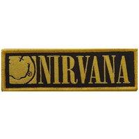 Nirvana Band Logo Grunge Face Woven Patch in Black