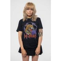 Def Leppard Lightning Leopard T-Shirt in Black | Size: Small