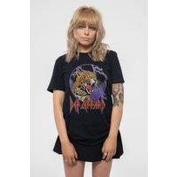 Def Leppard Lightning Leopard T-Shirt in Black | Size: XL