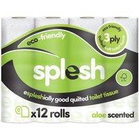 Splesh Toilet Roll' Soft & Quilted, Aloe Vera 12 Rolls in White