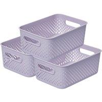 SmartStore Essence Medium White Organiser 'Storage Basket' 5.6L x 3 in Purple