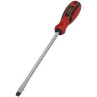 Loops Slotted 8 x 200mm Screwdriver with Soft Grip Handle - Chrome Vanadium Shaft