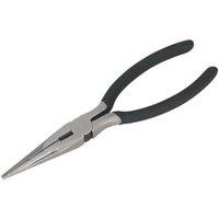 Loops 200mm Long Nose Pliers - Drop Forged Steel - 40mm Jaw Capacity - Foam Grip in Metallics