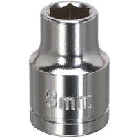 Loops 8mm Chrome Plated Drive Socket - 3/8" Square Drive - High Grade Carbon Steel in Metallics