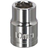 Loops 10mm Chrome Plated Drive Socket - 3/8" Square Drive - High Grade Carbon Steel in Metallics