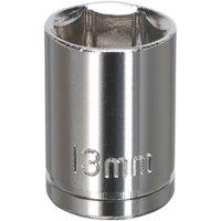 Loops 13mm Chrome Plated Drive Socket - 3/8" Square Drive - High Grade Carbon Steel in Metallics