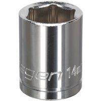 Loops 14mm Chrome Plated Drive Socket - 3/8" Square Drive - High Grade Carbon Steel in Metallics