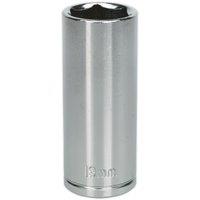 Loops 19mm Chrome Plated Deep Drive Socket - 3/8 Square Drive High Grade Carbon Steel in Metallics