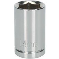 Loops 14mm Chrome Plated Drive Socket - 1/2 Square Drive - High Grade Carbon Steel in Metallics