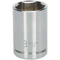 Loops 18mm Chrome Plated Drive Socket - 1/2 Square Drive - High Grade Carbon Steel in Metallics