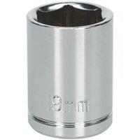 Loops 19mm Chrome Plated Drive Socket - 1/2 Square Drive - High Grade Carbon Steel in Metallics