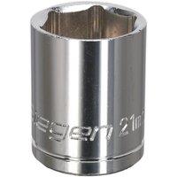 Loops 21mm Chrome Plated Drive Socket - 1/2 Square Drive - High Grade Carbon Steel in Metallics